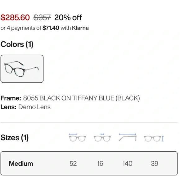 Tiffany & Co. Perscription Glasses Frames Plastic & Metal